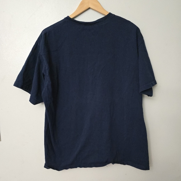 Vtg 90’s Nike White Tag USA Made Blue Shirt Large Embroidered Swoosh Spellout - Picture 5 of 8